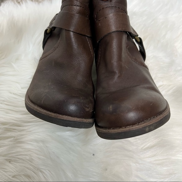 Korks Farah Brown Leather Harness Heel Ankle Boots Size 6.5 - Picture 4 of 10